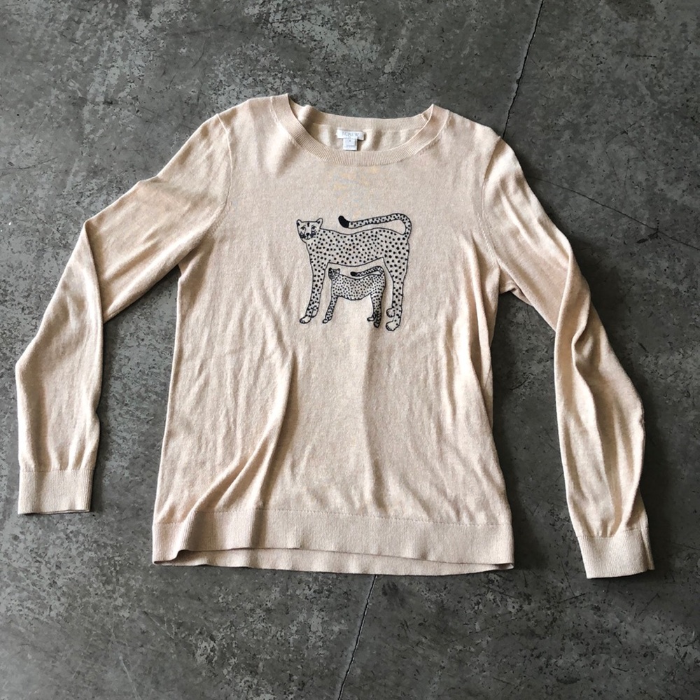 JCrew Cheetah Teddie Sweater